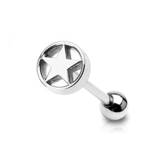 Star Cutout Stainless Tongue Barbell