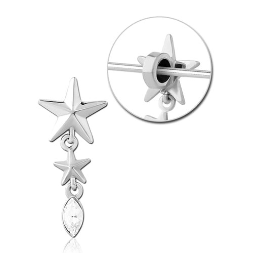 Star Dangle Stainless Barbell Charm