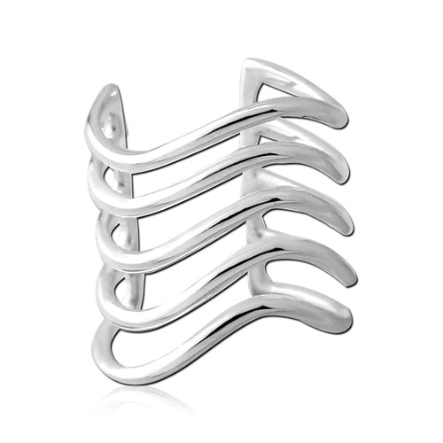 Sterling Silver Five Wave Ear Cuff