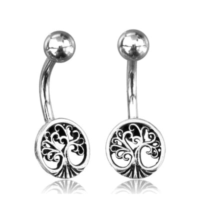 Sterling Silver Tree Of Life Belly Ring