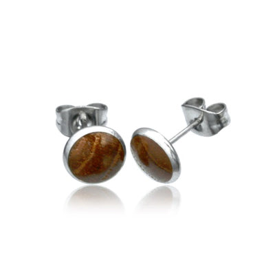 Teak Wood Stud Earrings