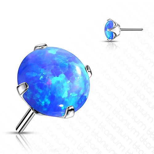 Prong-set Opal Titanium Threadless End