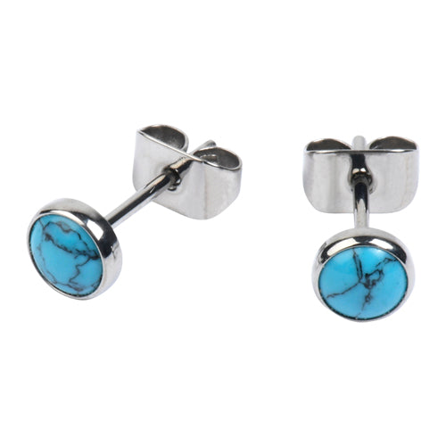 Turquoise Titanium Stud Earrings