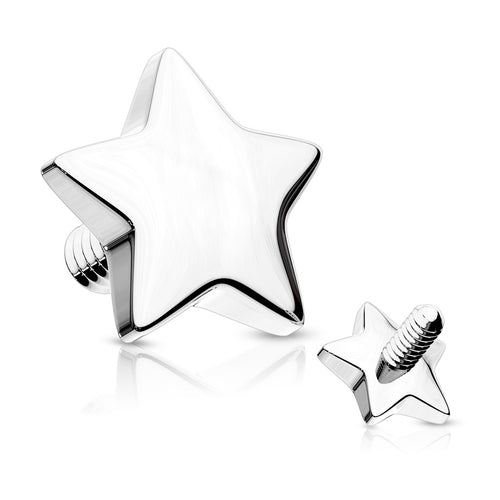 14g Star White 14k Gold End