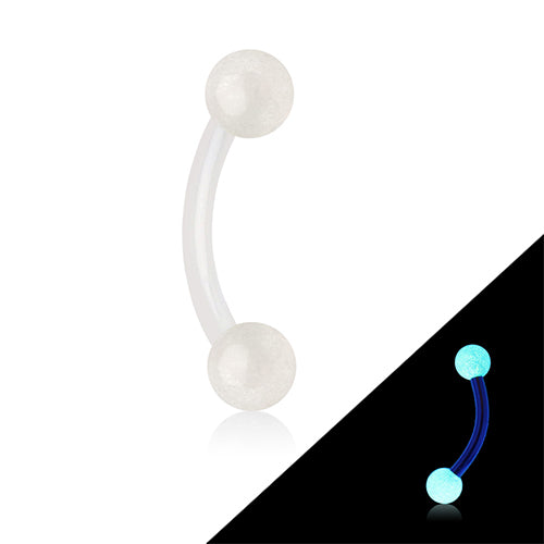 Peave ondanks Beschikbaar 16g Glow-in-the-Dark Bioflex Curved Barbell | Tulsa Body Jewelry