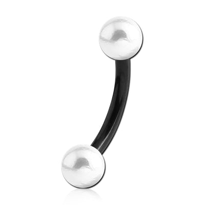16g Pearl Black Curved Barbell