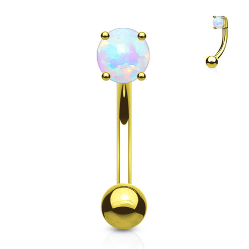 Opal Yellow 14k Gold Eyebrow Barbell