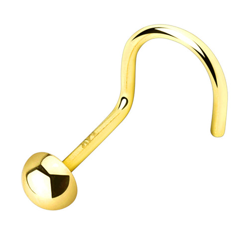 Dome Yellow 14k Gold Stud Nostril Screw