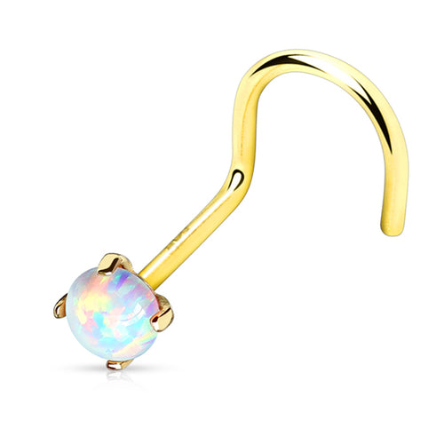 Opal Yellow 14k Gold Nostril Screw