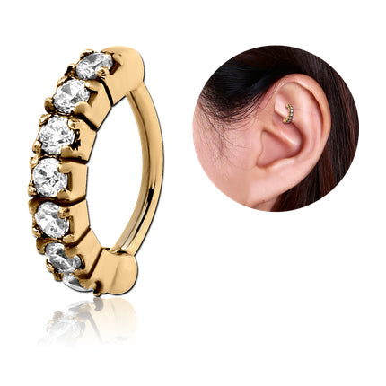 CZ Paved Zircon Gold Cartilage Clicker