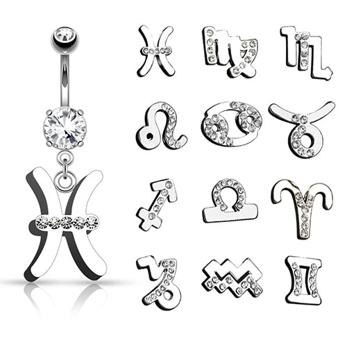 Zodiac Sign Belly Dangle