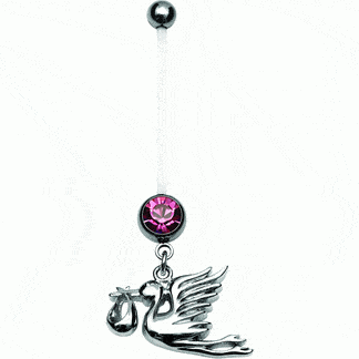 Stork Pregnancy Belly Ring