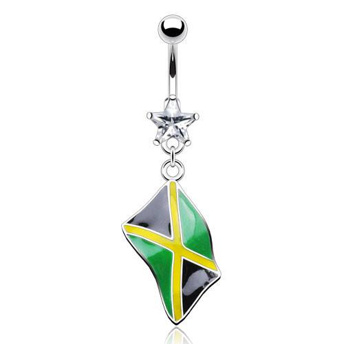 Jamaican Flag Belly Dangle