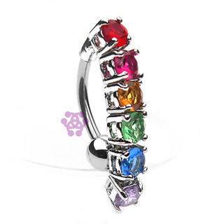 Rainbow Gem Reverse Belly Dangle