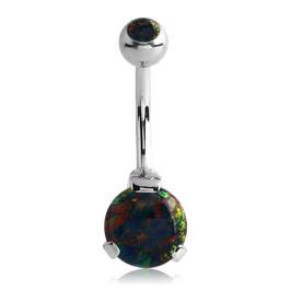 Opal 3-Prong Belly Barbell