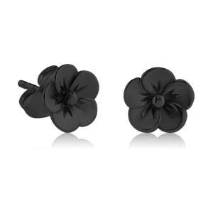 Flower Black Stud Earrings