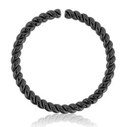 16g Braided Black Continuous Ring