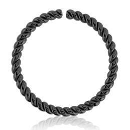 18g Braided Black Continuous Ring