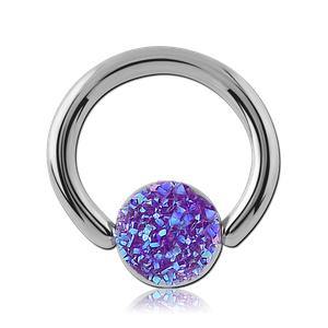 14g Stainless Captive Druzy Bead Ring