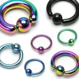 14g PVD Coated Captive Bead Ring
