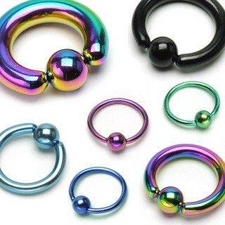 18g PVD Coated Captive Bead Ring