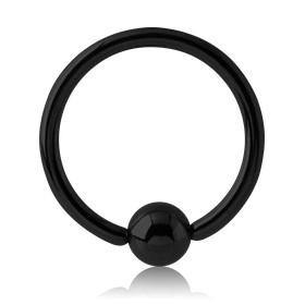 14g Black Fixed Bead Ring