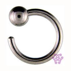 6g Stainless Screw-Ball Ring | Tulsa Body Jewelry 6g (4mm) - 7/8 Dia (22mm) - 8mm Ball / Stainless Steel