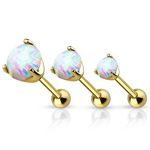 Opal Yellow 14k Gold Cartilage Barbell