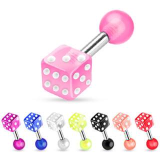 Acrylic Dice Cartilage Barbell