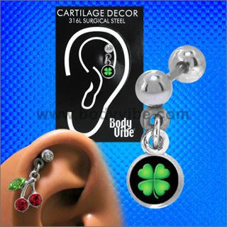 Four Leaf Clover Cartilage Dangle