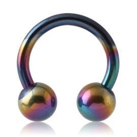 14g Rainbow Titanium Circular Barbell