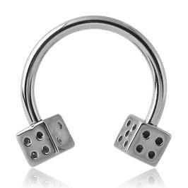 14g Dice Stainless Circular Barbell