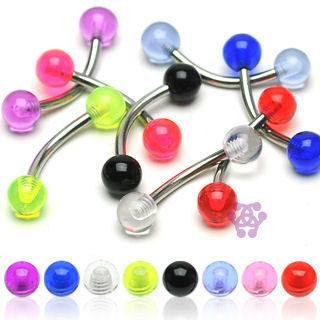 16g Acrylic & Titanium Curved Barbell