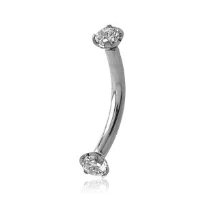 16g Prong-set CZ Curved Barbell