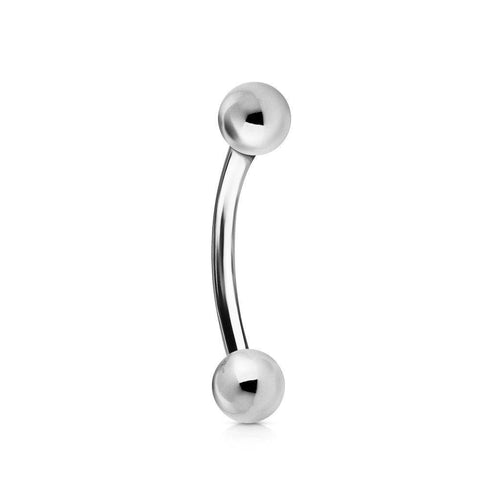 14g White 14k Gold Curved Barbell