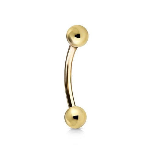 16g Yellow 14k Gold Curved Barbell