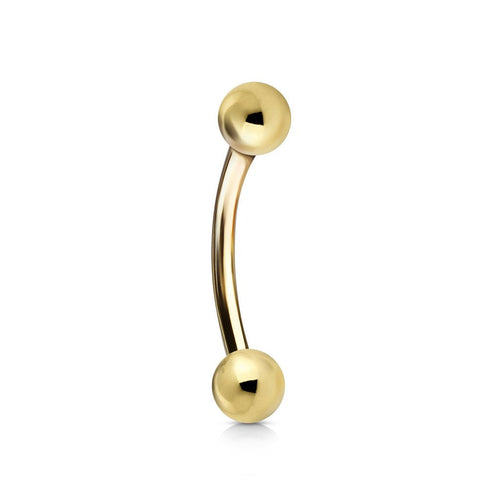 18g Yellow 14k Gold Curved Barbell