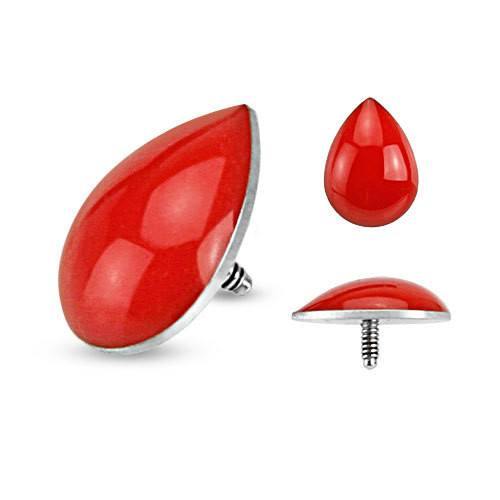 14g Red Teardrop Stainless End
