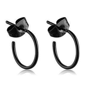 Hoop Black Stud Earrings