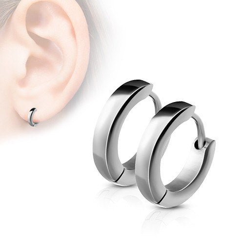 Small Stainless Hinged Hoop Earrings