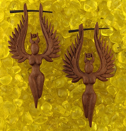 Winged Goddess Stirrup Earrings by Urban Star Organics