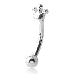 Crown Stainless Eyebrow Barbell