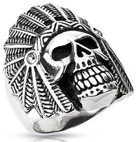 Stainless Apache Death Skull Ring