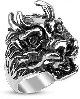 Stainless Ferocious Dragon Ring