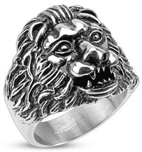 Stainless Grave Lion Ring