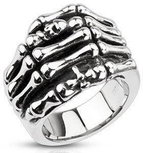 Stainless Skeleton Hand Ring