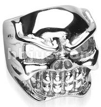 Stainless Large Angry Skull Ring