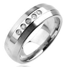 Stainless Five CZ Ring