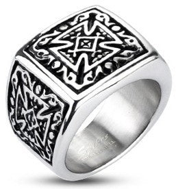 Stainless Tribal Celtic Cross Ring