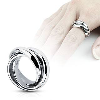 Stainless Triple Roll Links Ring